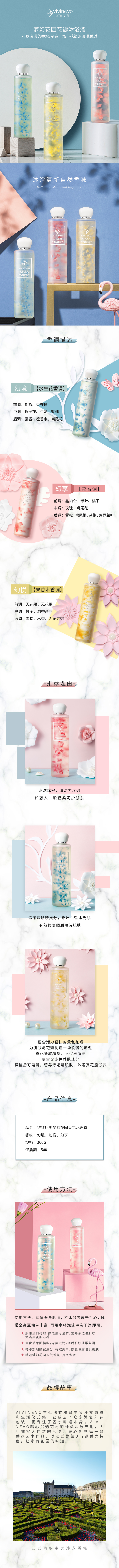 梦幻花园花瓣沐浴液详情页第一部分