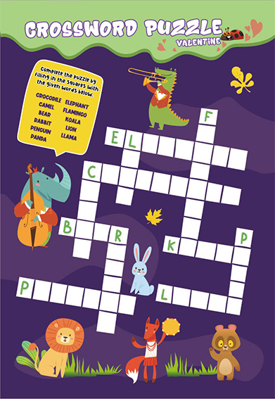 动物 CROSSWORD PUZZLE 游戏卡片玩法面