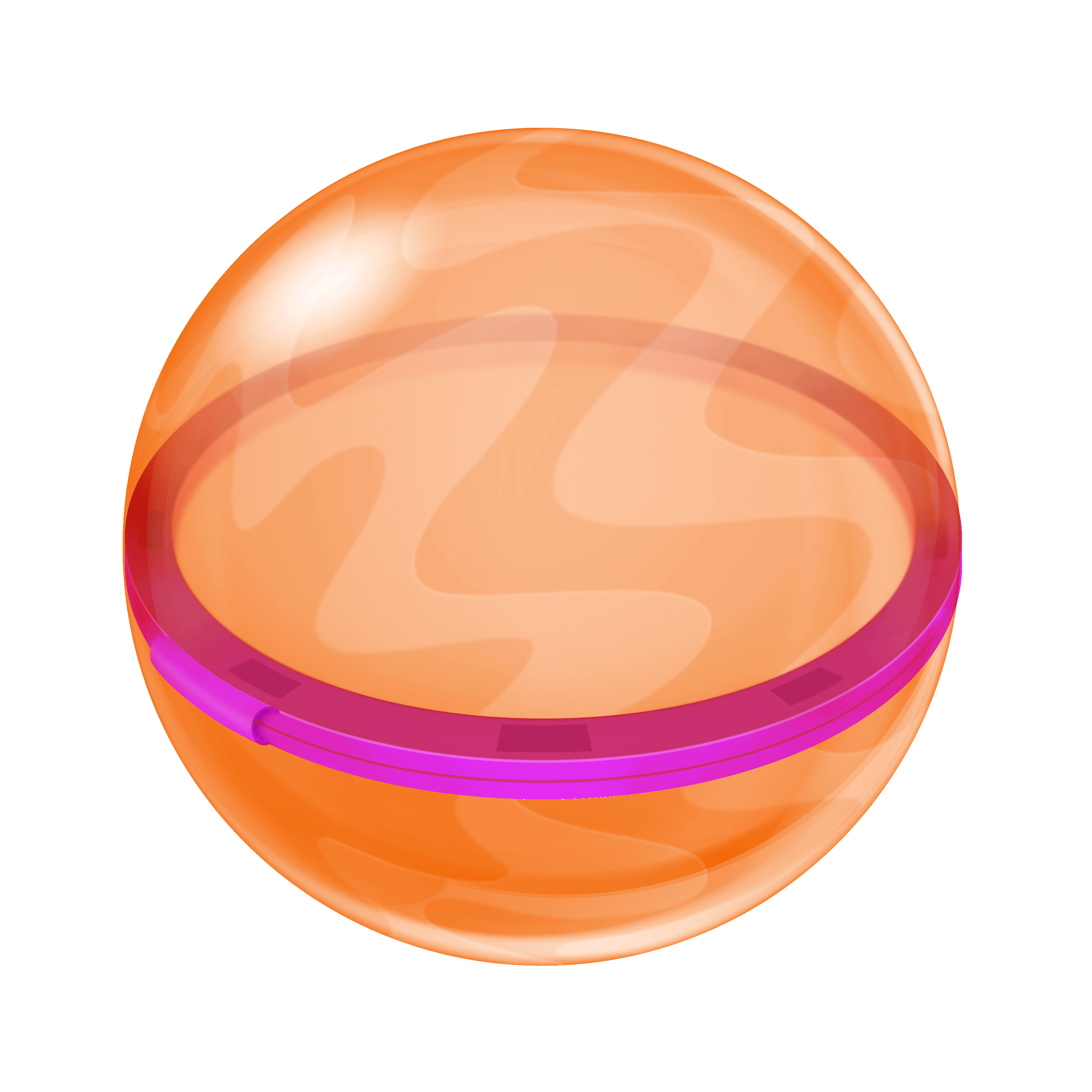 Orange reusable silicone water ball