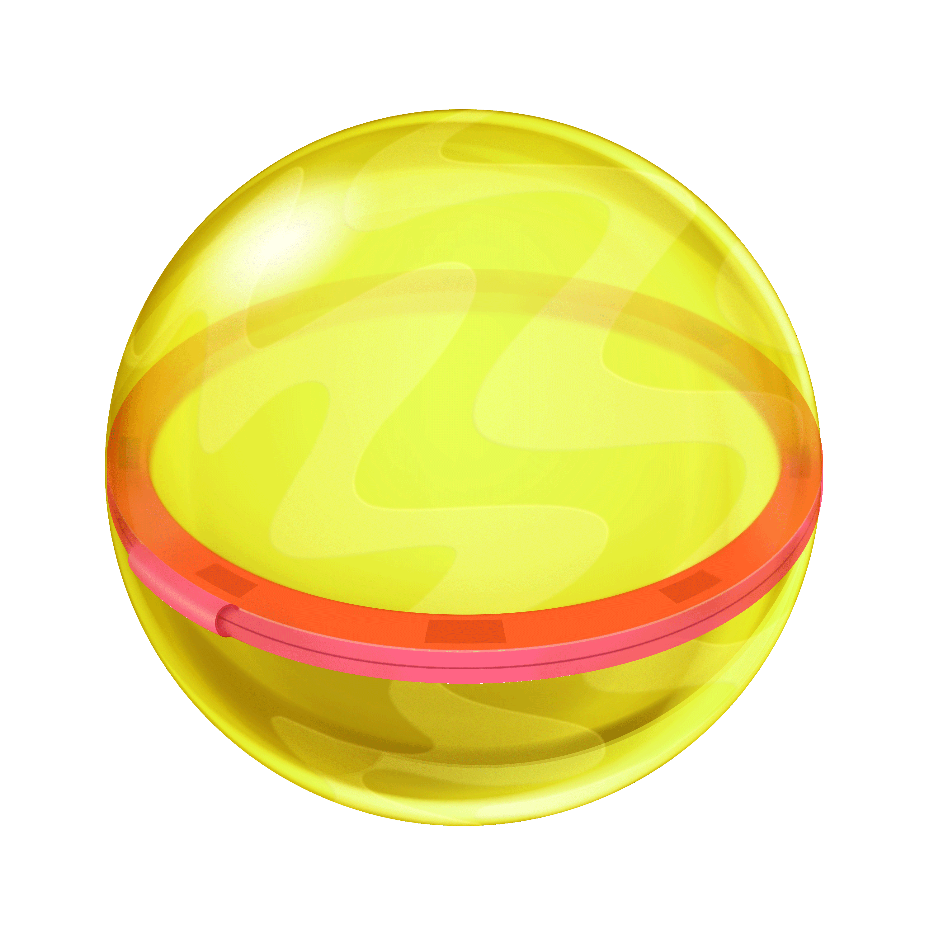 Yellow reusable silicone water ball